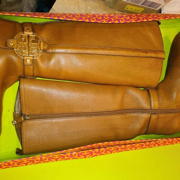 Tory Burch Designer Amanda Leather Riding Boot Size 8.5 - Picture 2 of 8